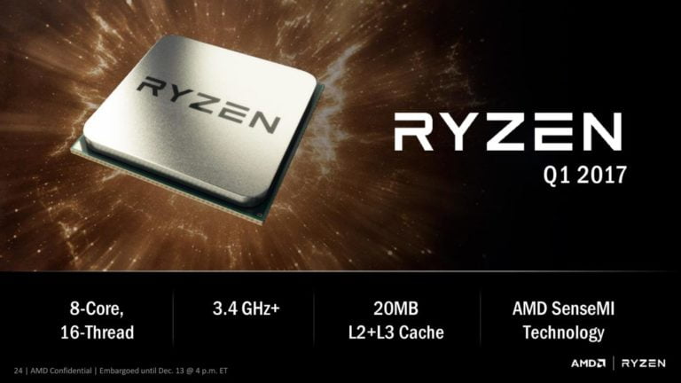 AMD Ryzen Demo Clock Speeds: F3 Stepping Clocked At 3.6GHz Base, 3.9GHz Turbo