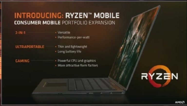 AMD Ryzen Mobile chips offer 50% better performance, Coming in H2 2017