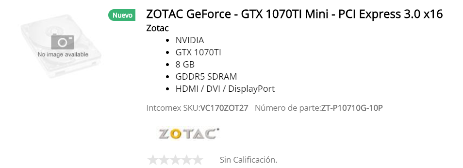 ZOTAC GTX 1070 Ti Mini