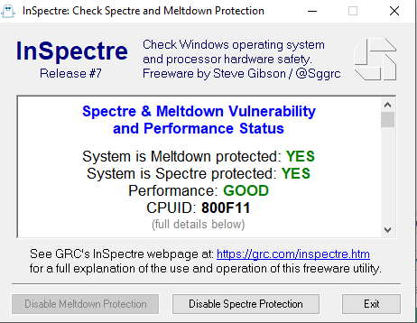 AMD Ryzen Spectre protected on Windows 10 Redstone 5