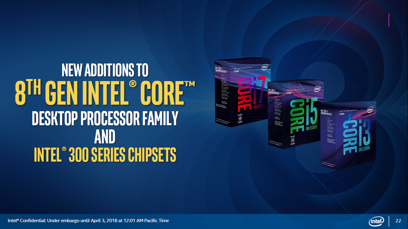 New 8th Gen desktop CPUs and 300-Series Chipsets