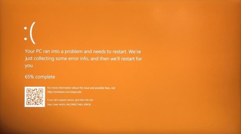 [SOLVED] Windows 10 Orange Screen of Death