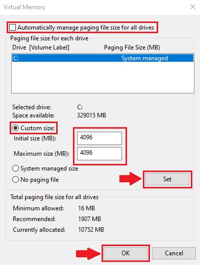 Increase your virtual memory