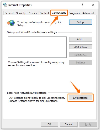 LAN settings (Fortnite high ping issue)