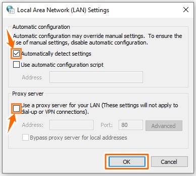Disable your proxy server