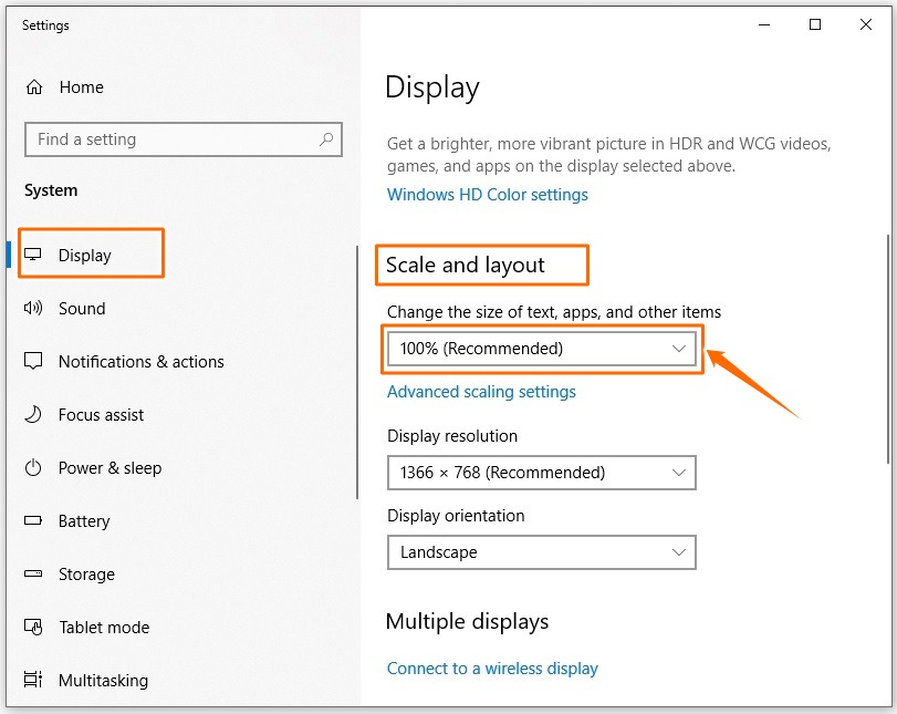 Adjust your display settings