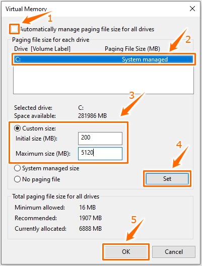 Increase virtual memory to fix GTA 5 crashing (4)