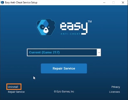 Uninstall Easy Anti-Cheat Service