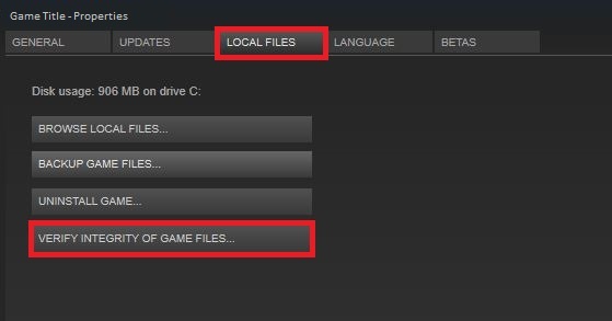 Verify your game files