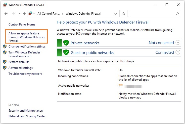 Allow FFXIV through Windows Defender Firewall