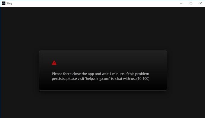 Error 10-100 on Sling TV