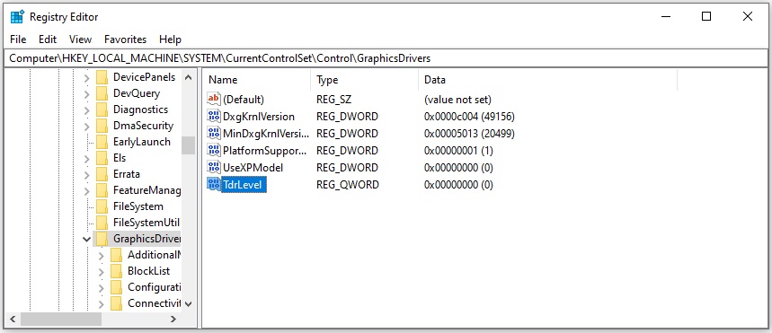 Turning off Timeout Detection to fix Fortnite crashing issue