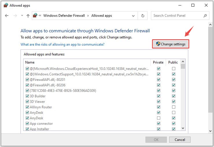 Disable/Bypass Firewall