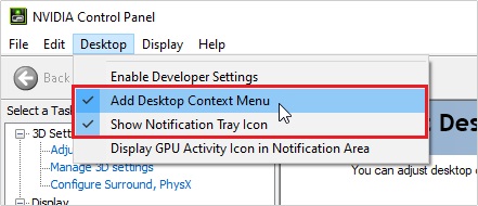 Nvidia Control Panel missing Windows 10