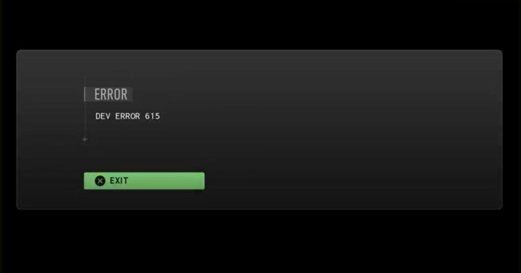 Causes and fixes of the DEV Error 615 in Modern Warfare 2