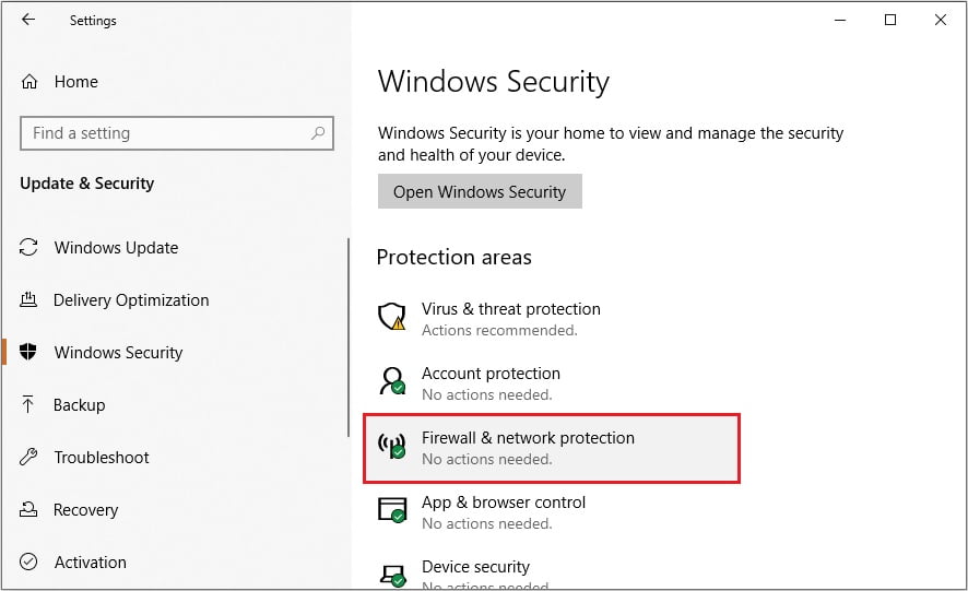 Disable Windows Firewall