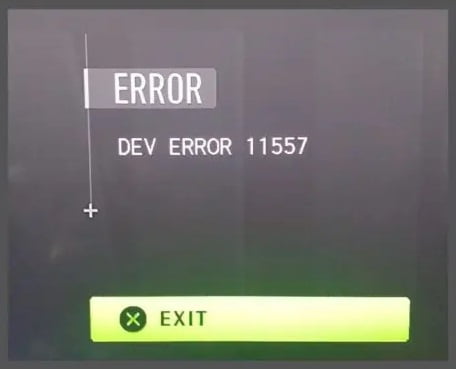 Dev Error 11557 in MW2 and Warzone 2