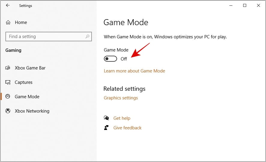 Disable Windows 'Game Mode' feature