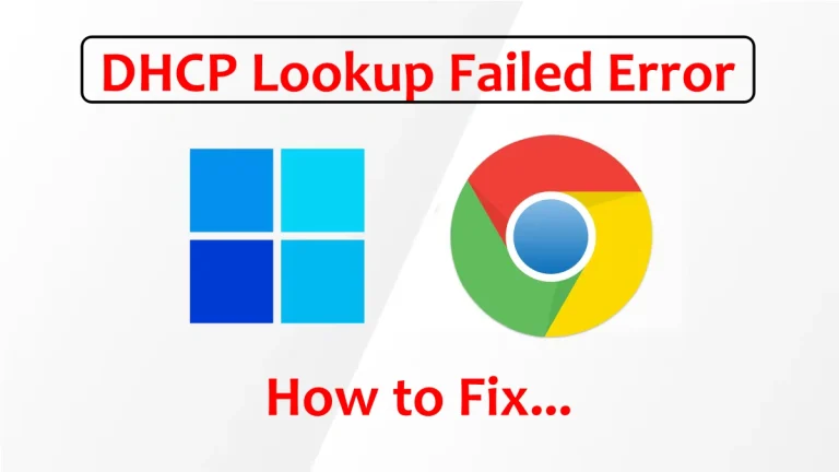 Fixing DHCP Lookup Failed Error