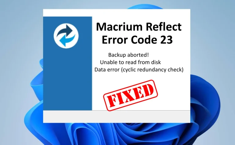 How to Fix Macrium Reflect Error Code 23